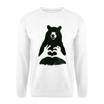 Bear Grizzly Bear Brown Bear Heart Nature Camping Strong lo - Unisex Sweatshirt - white - Front