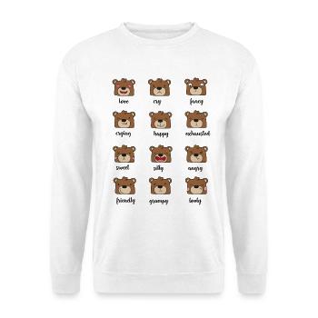 bärchen bär teddy cute kita feeling mimik emotion - Unisex Pullover - Weiß - Vorne