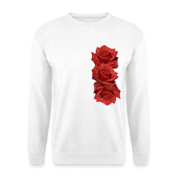 Roses, roses rouges, fleurs, fleurs, nature, plantes - Sweat-shirt Unisexe - blanc - Devant
