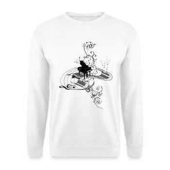 Music, piano with key - Unisex Sweatshirt - white - Front