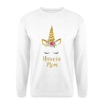 Licorne Maman - Sweat-shirt Unisexe - blanc - Devant