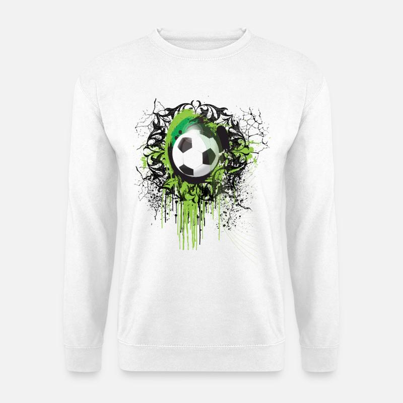 Grüner Graffiti Fußball - Unisex Pullover - Weiß