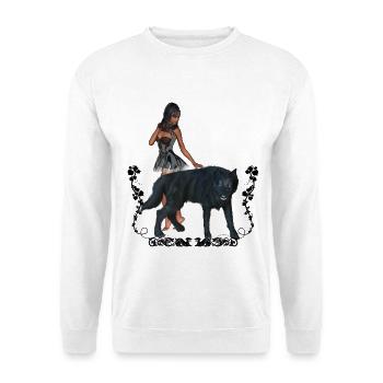 Mit dem Wolf umwerfend - Unisex Pullover - Weiß - Vorne