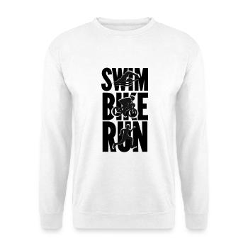 Triathlon Motifs Natation Cyclisme Course à pied - Sweat-shirt Unisexe - blanc - Devant