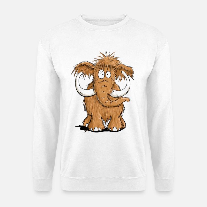 Furry Mammoth I Comic Animals I Elephant Gift - Unisextröja - vit