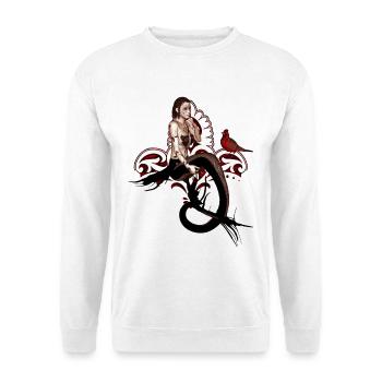 Magnifique sirène noire assise dans un arbre - Sweat-shirt Unisexe - blanc - Devant