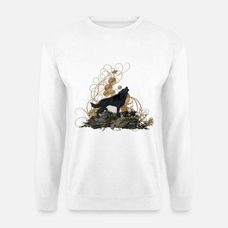 Ehrfürchtiger Wolf - Unisex Pullover - Weiß