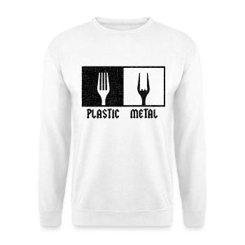 Plastic Metal Music Pommesgabel Festival Rock Fans - Unisex Sweatshirt - white - Front