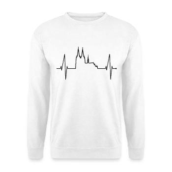 Cologne Heartbeat Skyline Cologne Cathedral Heart For Kölle - Unisex Sweatshirt - white - Front