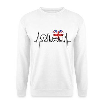 London Heartbeat Skyline England Heart Union Jack - Unisex Sweatshirt - white - Front