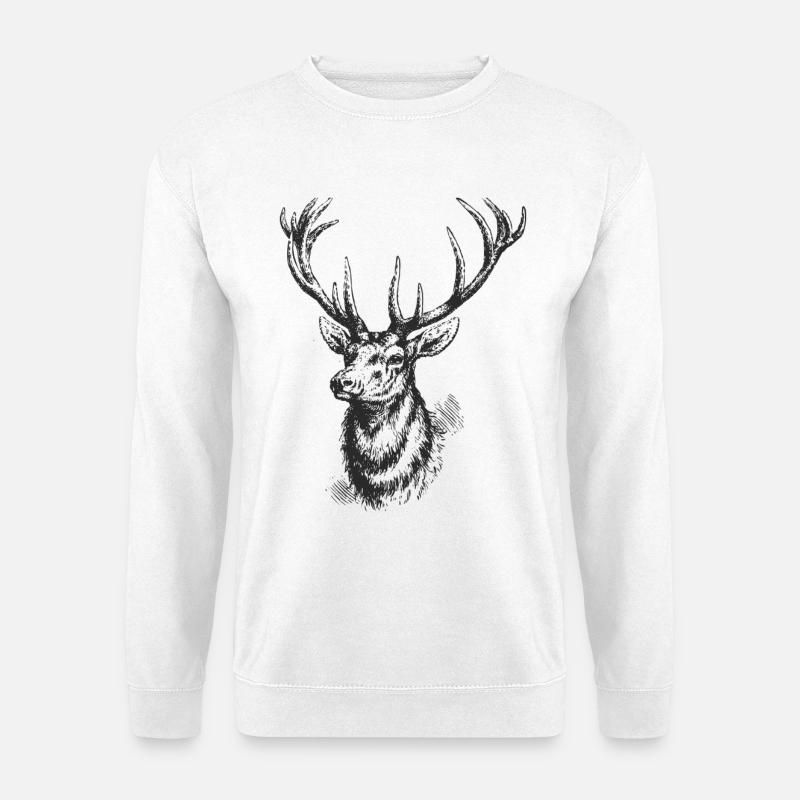 Hirsch - Unisex Pullover - Weiß