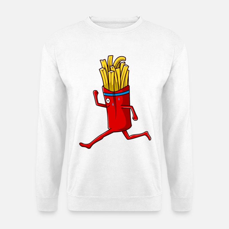 Laufende Tüte Pommes - Unisex Pullover - Weiß