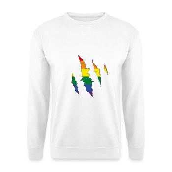 Regenbogen Kralle Kratzspur  - Unisex Pullover - Weiß - Vorne