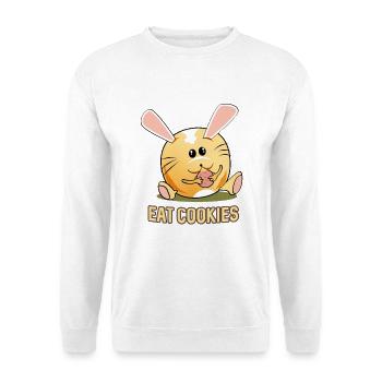 Süßer Hase Iss Kekse Kawaii - Unisex Pullover - Weiß - Vorne - Alina (178cm) & Michal (187cm)
