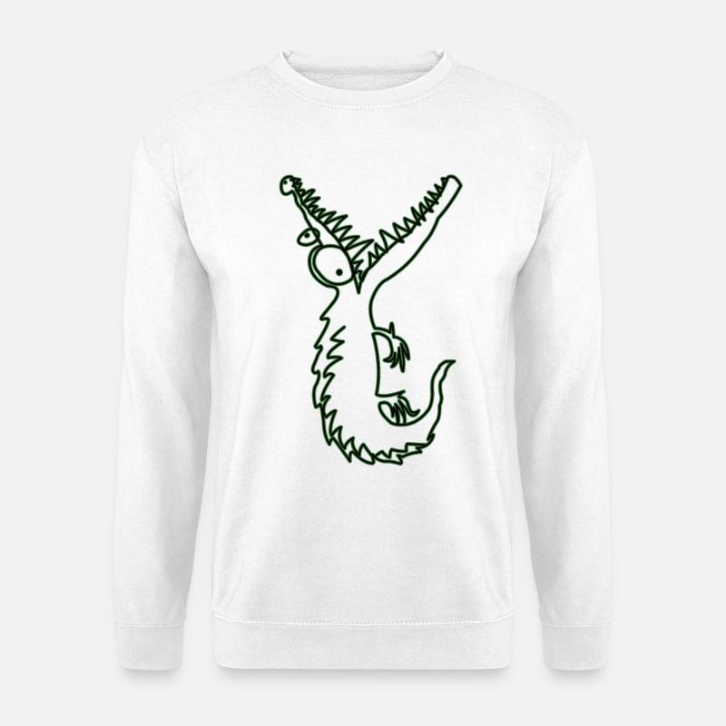 Green Crocodile Doodle - Unisex Sweatshirt - white