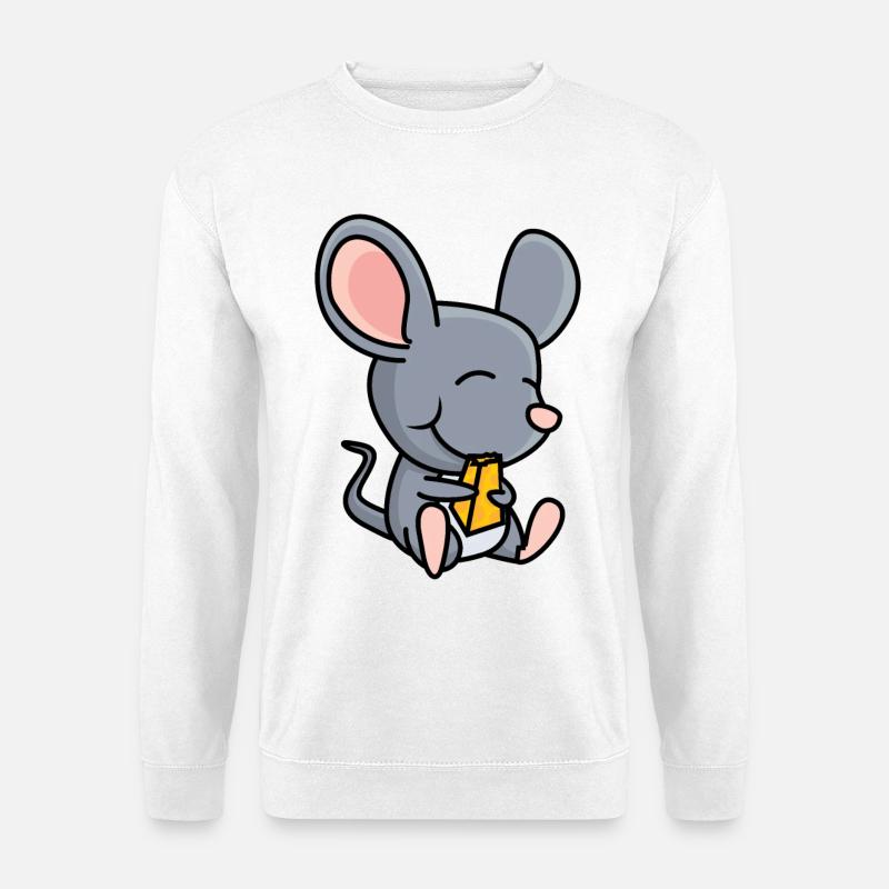 Mouse with cheese - Unisex Sweatshirt - white