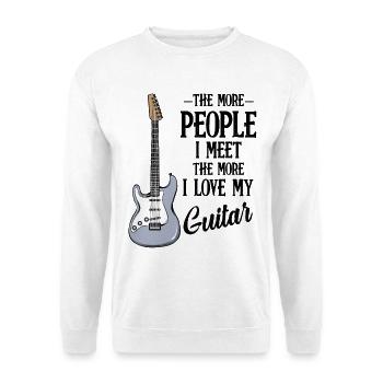 Blaues Gitarren Design - Unisex Pullover - Weiß - Vorne