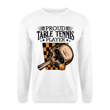 Schädel-Tennis-Design im Schwarz - Unisex Pullover - Weiß - Vorne