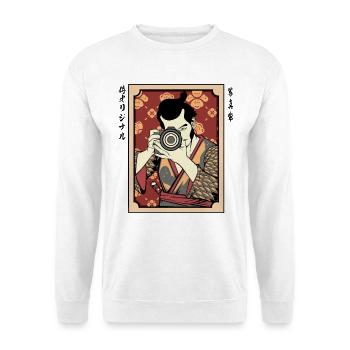 Kameramann im Kimono Hanami - Unisex Pullover - Weiß - Vorne
