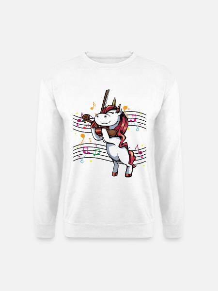 Einhorn Violine Musikzauber - Unisex Pullover - Weiß