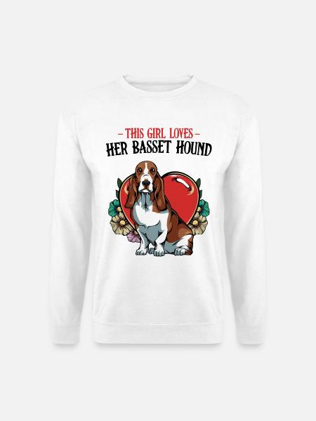 Beagle Herz Blütenmotiv - Unisex Pullover - Weiß