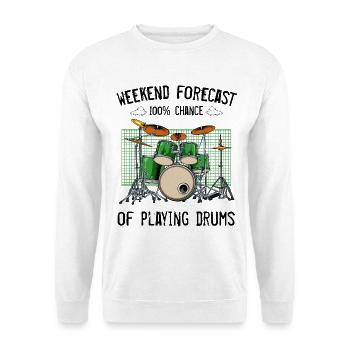 Style BD de batterie verte - Sweat-shirt Unisexe - blanc - Devant
