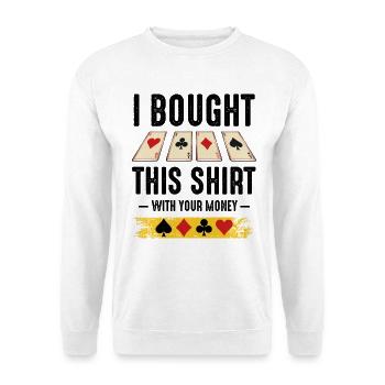 Four Suits Card Row Pattern - Unisex Sweatshirt - white - Front
