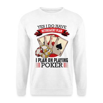 Cartes et jetons du plan de retraite - Sweat-shirt Unisexe - blanc - Devant