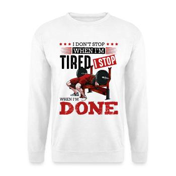 Bench Press Finish – DONE - Unisex Sweatshirt - white - Front