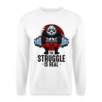 Panda Lifter avec barre - Sweat-shirt Unisexe - blanc - Devant