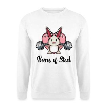 Power bunny with heart - Unisex Sweatshirt - white - Front