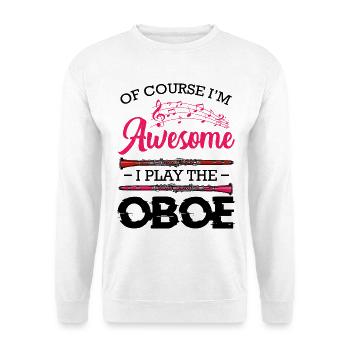 Pink music sheet music graphic - Unisex Sweatshirt - white - Front