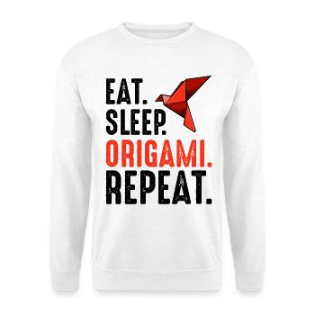 Oiseau Origami Rouge - Sweat-shirt Unisexe - blanc - Devant