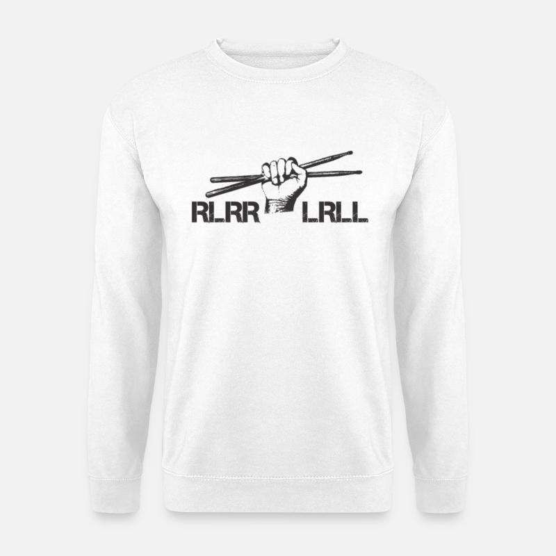 Drums Drummer Schlagzeuger - Single Paradiddle - Sweat-shirt Unisexe - blanc