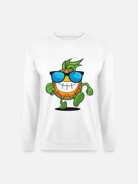 Cool Ananas mit Sonnenbrille | Sommer | Gute Laune - Unisex Pullover - Weiß