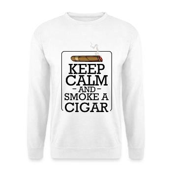 Cartoon Cigar with Smoke — Retro Style - Unisex Sweatshirt - white - Front