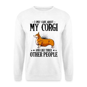Orange Corgi Illustration - Sweat-shirt Unisexe - blanc - Devant