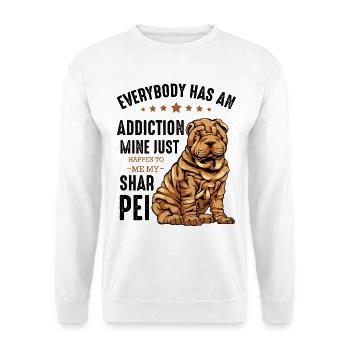 Bulldog with stars and text Shar Pei - Unisex Sweatshirt - white - Front