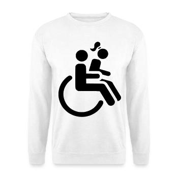 Wheelchair user with lady on lap # - Unisex Sweatshirt - white - Front