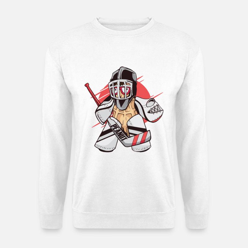 Torwart Schildkröte Eishockey - Unisex Pullover - Weiß