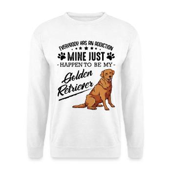 Goldener Retriever Hund auf Schwarz - Unisex Pullover - Weiß - Vorne