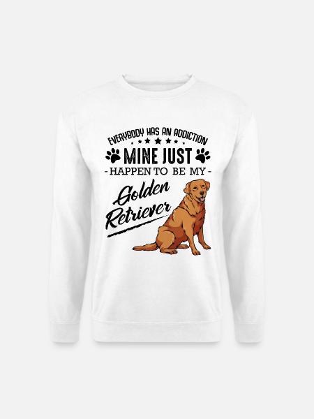 Golden Retriever Dog on Black - Unisex Sweatshirt - white