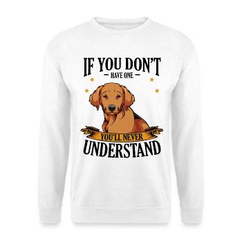 Héros chien avec la bannière Golden Retriever - Sweat-shirt Unisexe - blanc - Devant