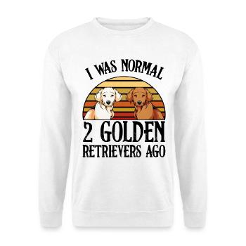 Golden Retriever au coucher de soleil rétro - Sweat-shirt Unisexe - blanc - Devant