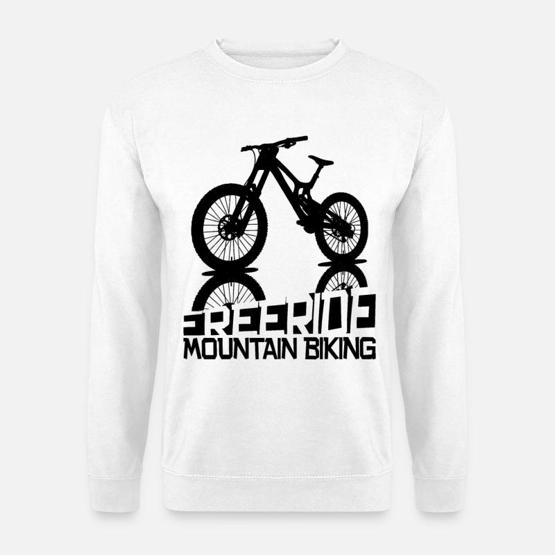 Freeride Mountainbike Silhouette - Unisex Pullover - Weiß