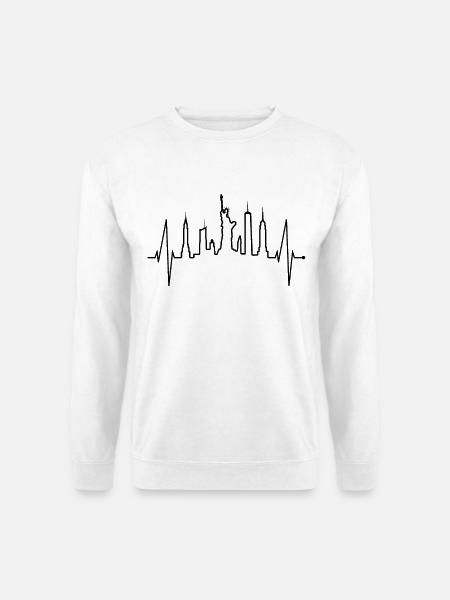 New York Skyline coeur coeur USA cadeau NY - Sweat-shirt Unisexe - blanc