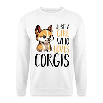 Corgi girl loves dogs - Unisex Sweatshirt - white - Front