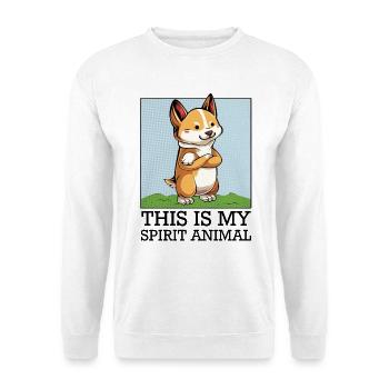 Corgi confiant sur le vert - Sweat-shirt Unisexe - blanc - Devant