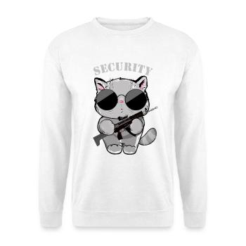 Agent de sécurité Cat avec pistolet - Sweat-shirt Unisexe - blanc - Devant