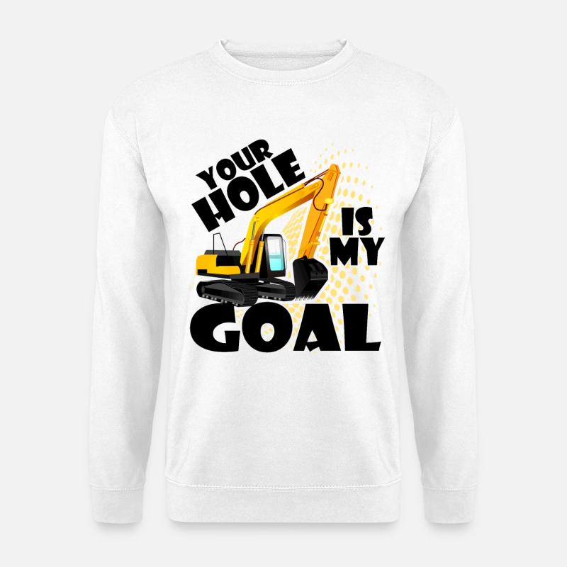 Bagger baggerfahrer Loch - Unisex Pullover - Weiß